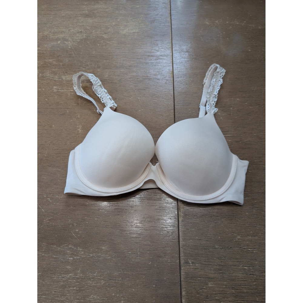 Aerie Real Sunnie Demi Lightly Lined Bra‎ Cream Lace Straps Size 32D